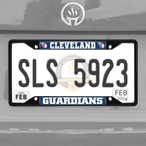 Cleveland Guardians Black Chrome License Plate Frame