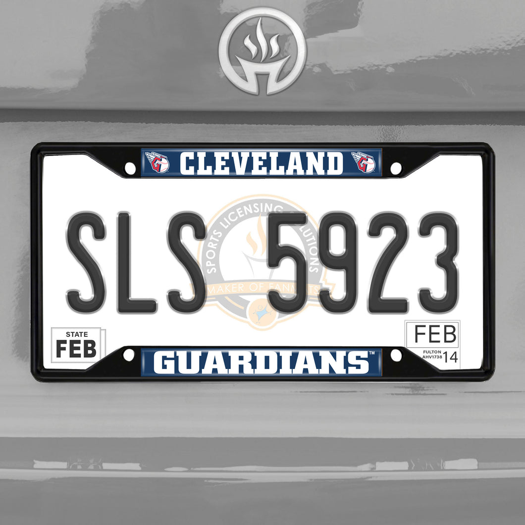 Cleveland Guardians Black Chrome License Plate Frame