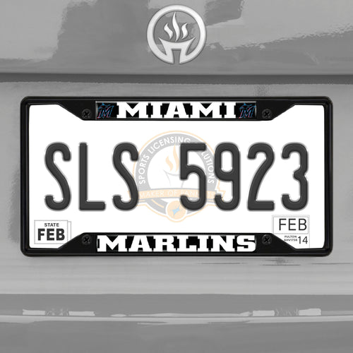 Miami Marlins Black Chrome License Plate Frame