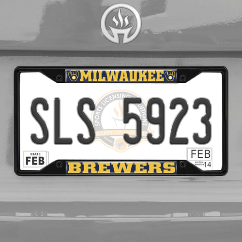 Milwaukee Brewers Black Chrome License Plate Frame