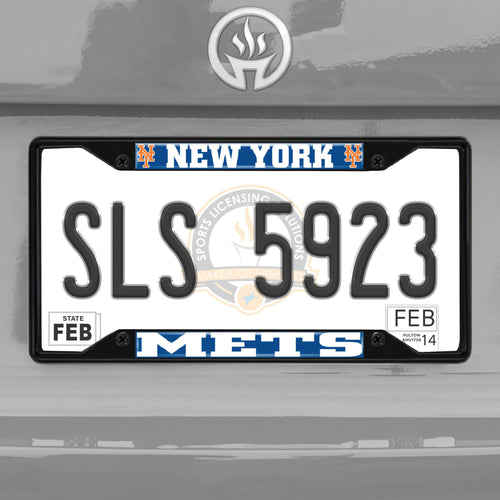 New York Mets Black Chrome License Plate Frame