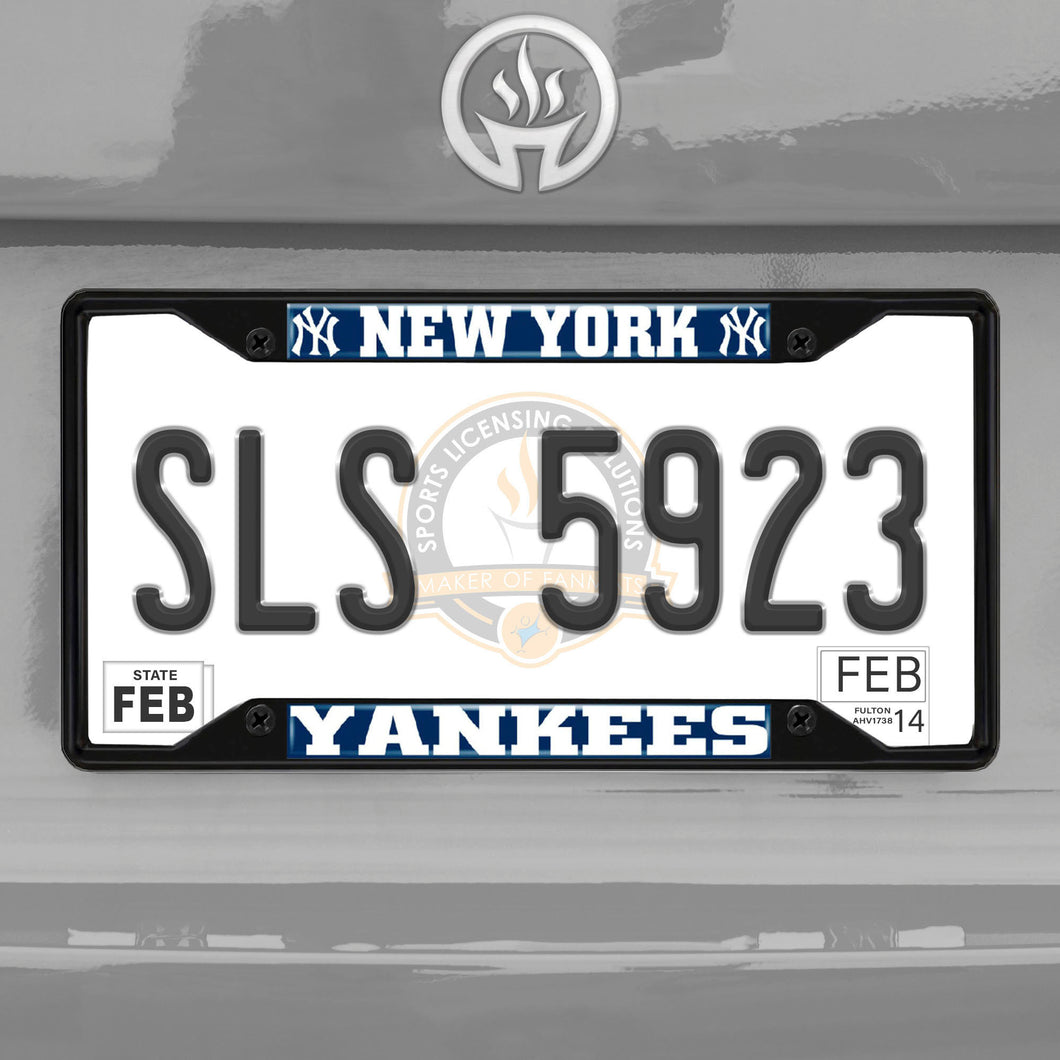 New York Yankees Black Chrome License Plate Frame