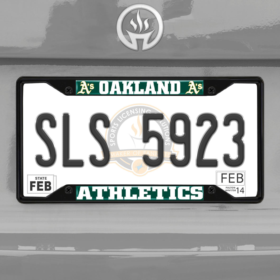 Oakland Athletics Black Chrome License Plate Frame