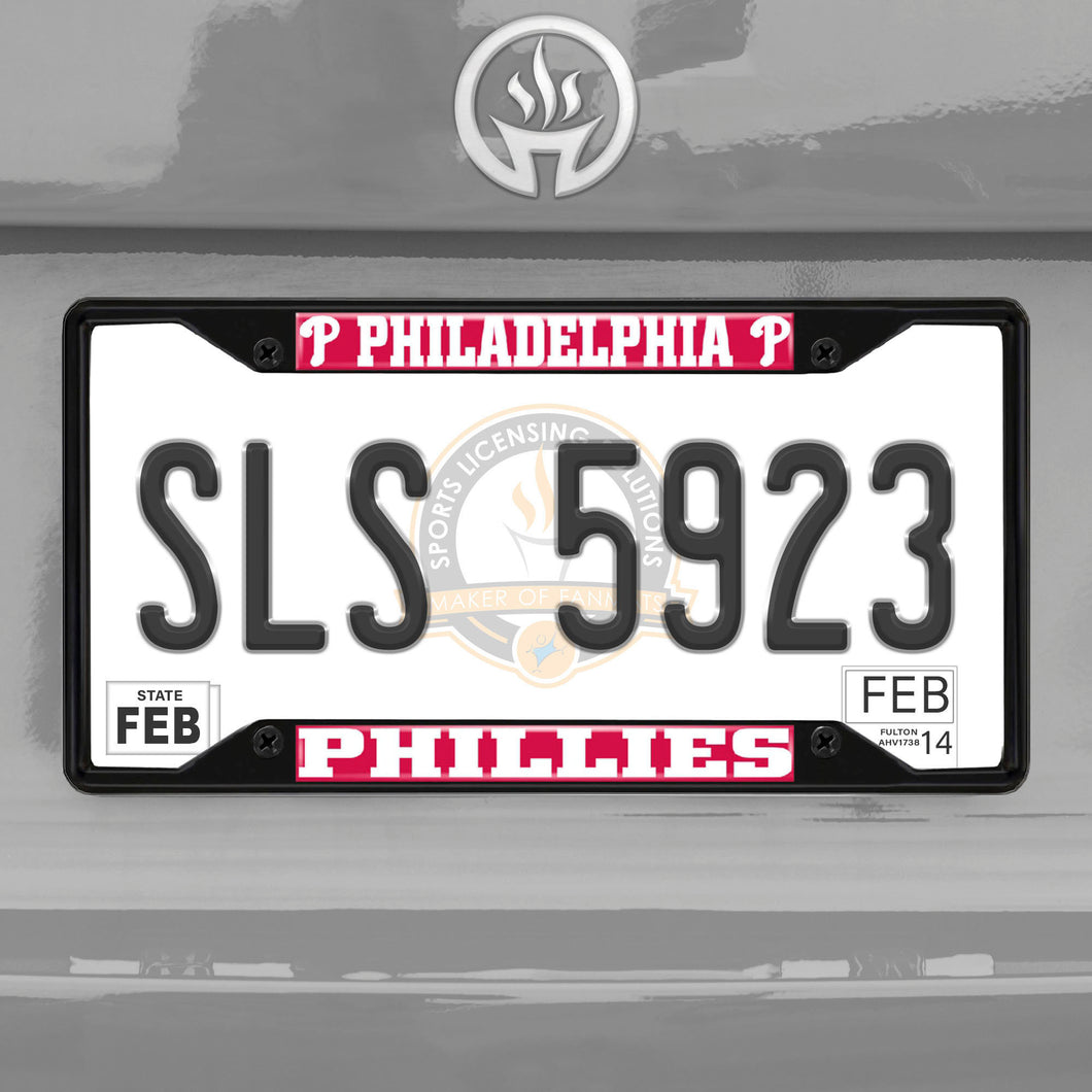 Philadelphia Phillies Black Chrome License Plate Frame