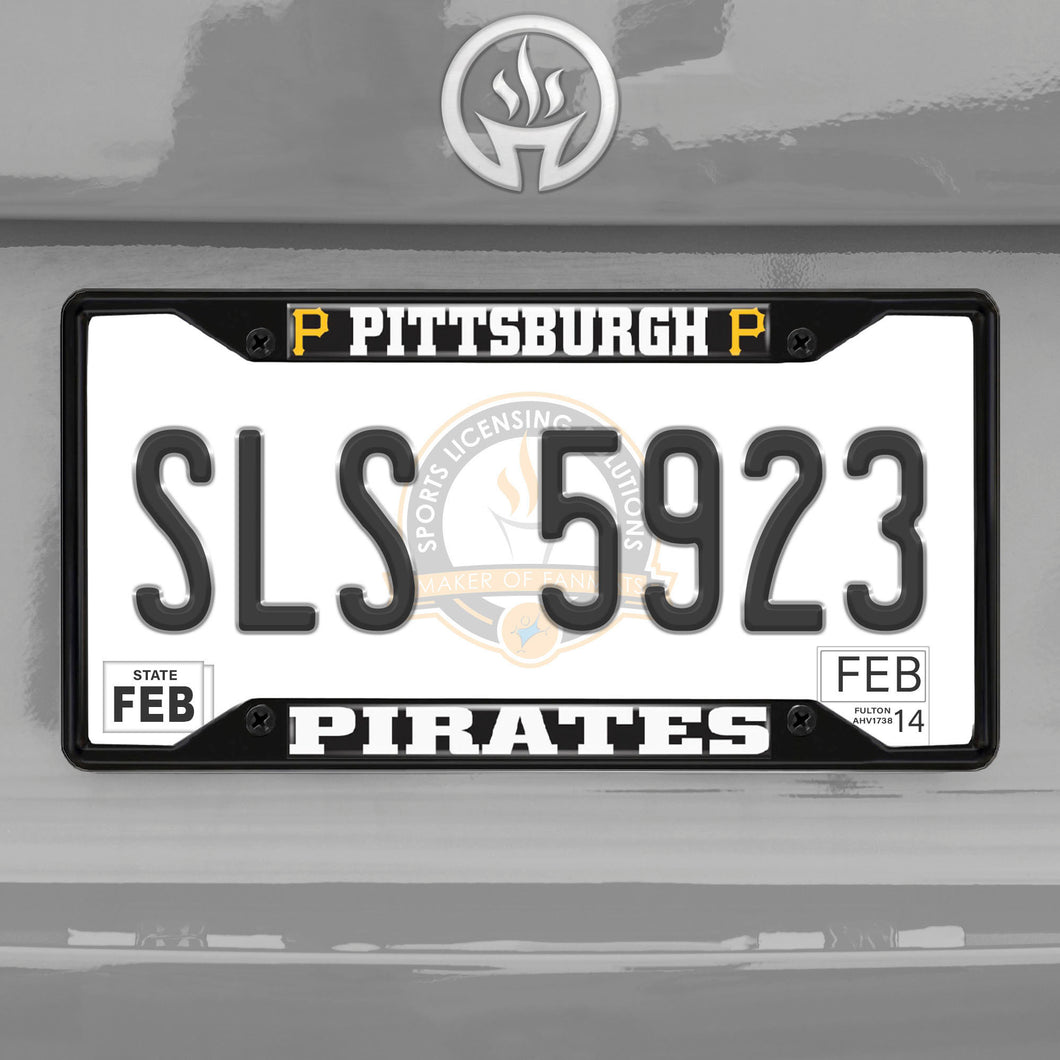 Pittsburgh Pirates Black Chrome License Plate Frame