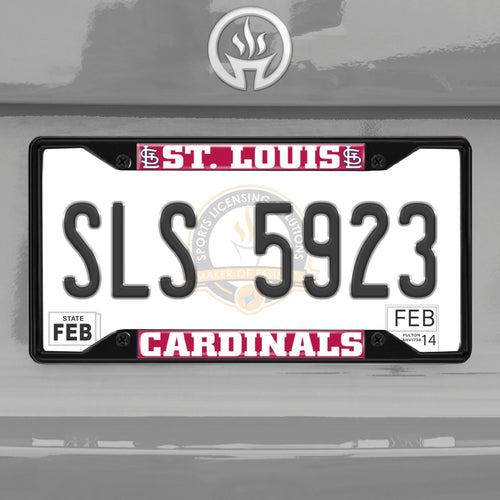 St. Louis Cardinals Black Chrome License Plate Frame