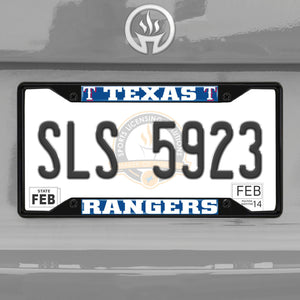 Texas Rangers Black Chrome License Plate Frame