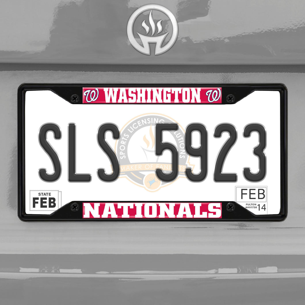 Washington Nationals Black Chrome License Plate Frame