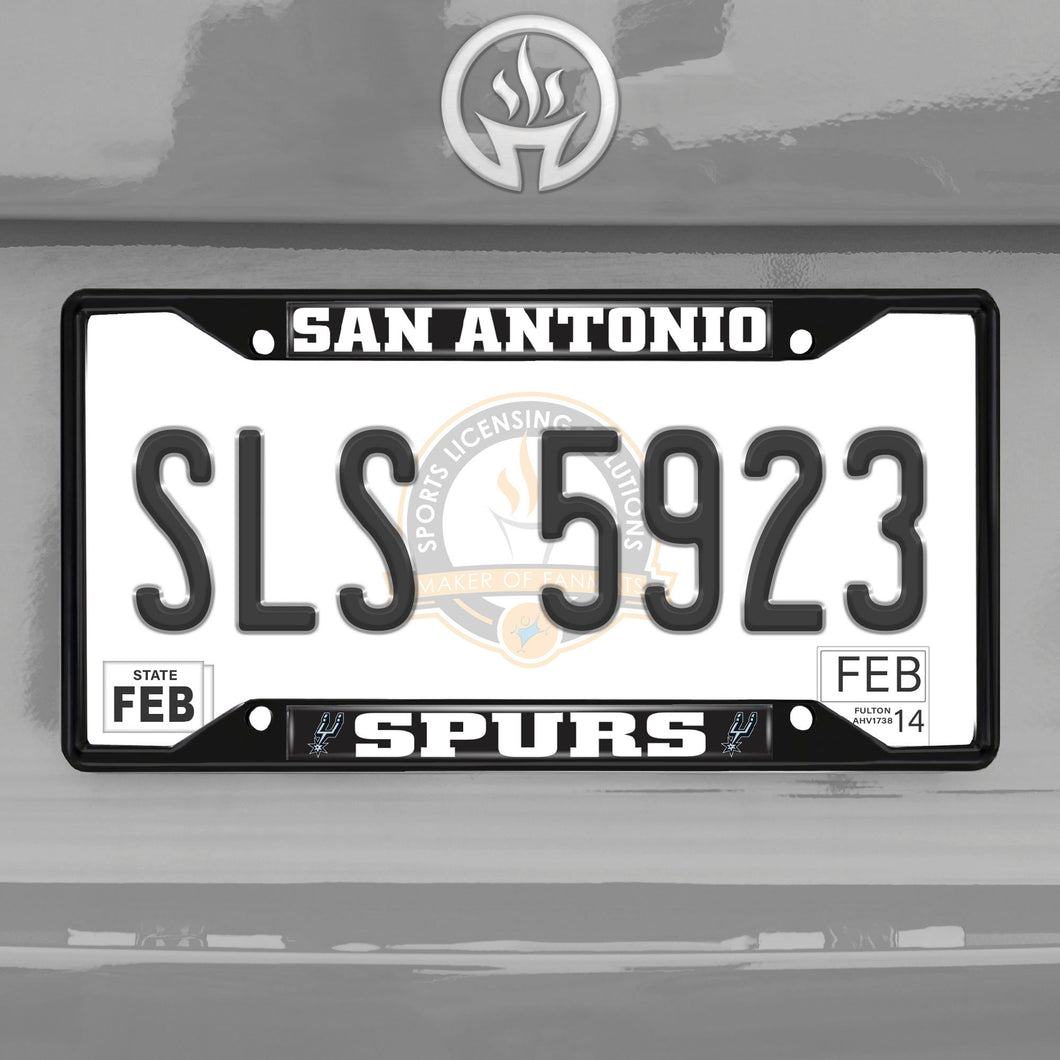 San Antonio Spurs Black License Plate Frame