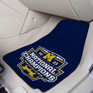 Michigan Wolverines 2023 CFP National Champions 2-Piece Carpet Car Mats - 18"x27"