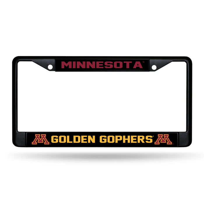 Minnesota Golden Gophers Black Laser Chrome License Plate Frame