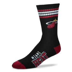 Miami Heat - 4 Stripe Deuce Crew Socks