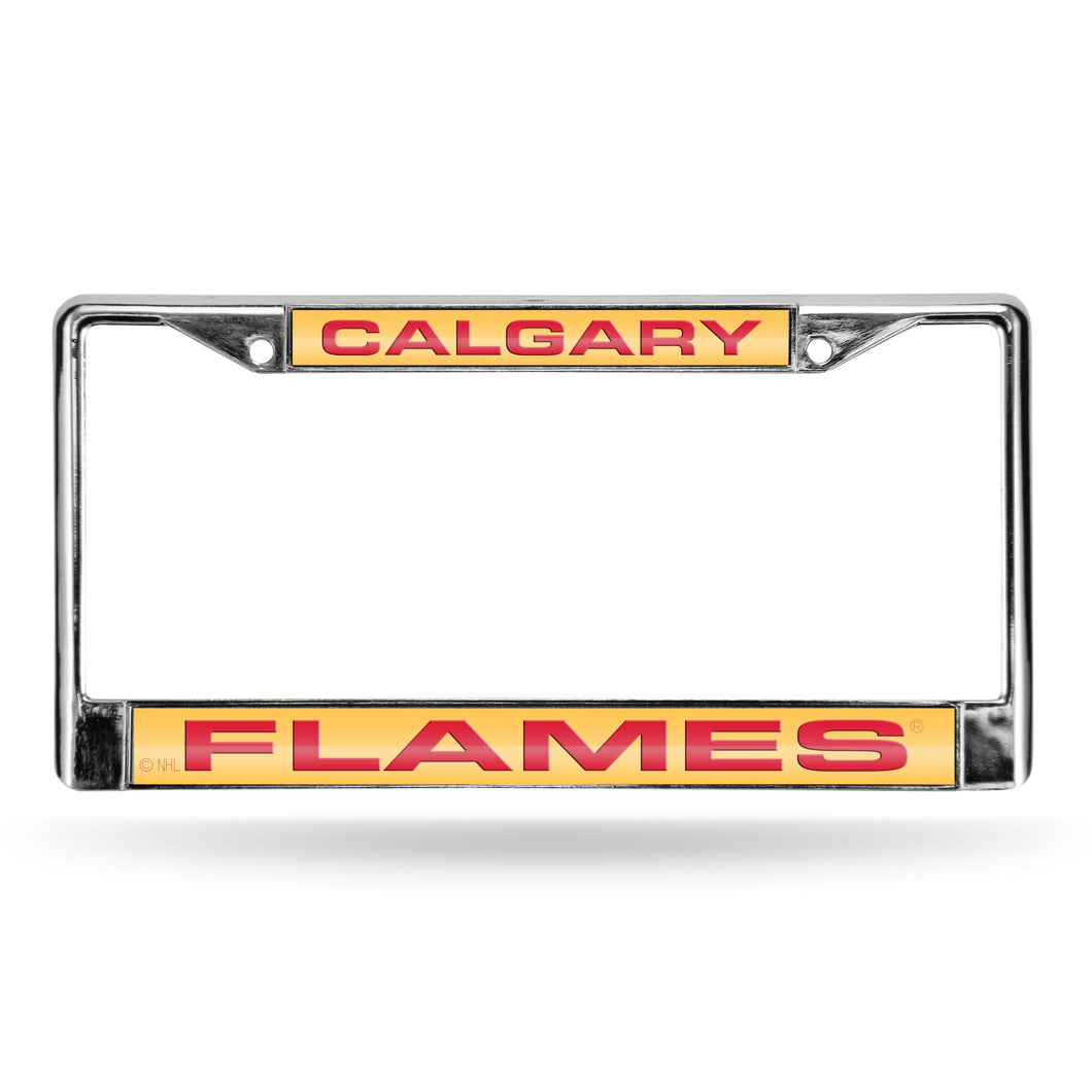 Calgary Flames Laser Chrome License Plate Frame