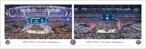 UConn Huskies NCAA Men's Basketball BACK 2 BACK  National Champions Panoramic Picture