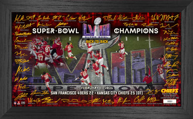 Kansas City Chiefs Super Bowl LVIII Champions Signature Gridiron Frame