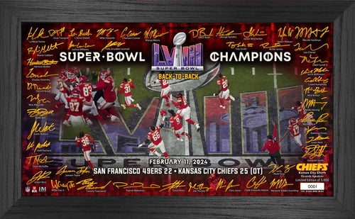 Kansas City Chiefs Super Bowl LVIII Champions Signature Gridiron Frame