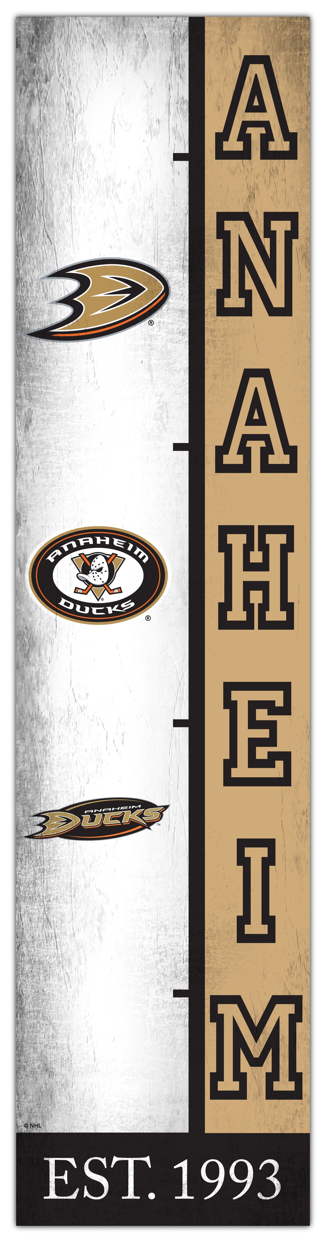 Anaheim Ducks Team Logo Evolution Wood Sign -  6