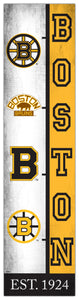 Boston BruinsTeam Logo Evolution Wood Sign -  6"x24"