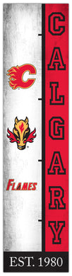 Calgary Flames Team Logo Evolution Wood Sign -  6