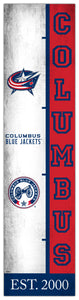 Columbus Blue Jackets Team Logo Evolution Wood Sign -  6"x24"