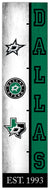 Dallas Stars Team Logo Evolution Wood Sign -  6"x24"