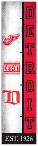 Detroit Red Wings Team Logo Evolution Wood Sign -  6"x24"