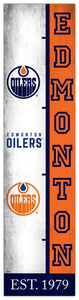 Edmonton Oilers Team Logo Evolution Wood Sign -  6"x24"