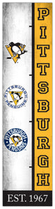 Pittsburgh Penguins Team Logo Evolution Wood Sign -  6"x24"