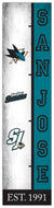 San Jose Sharks Team Logo Evolution Wood Sign -  6"x24"