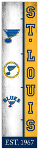 St. Louis Blues Team Logo Evolution Wood Sign -  6"x24"