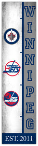 Winnipeg Jets Team Logo Evolution Wood Sign -  6"x24"