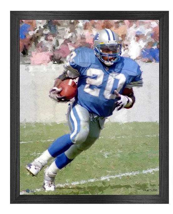 Barry Sanders Detroit Lions Framed Canvas