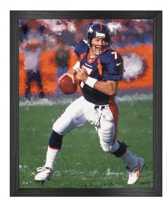 John Elway Denver Broncos Framed Canvas