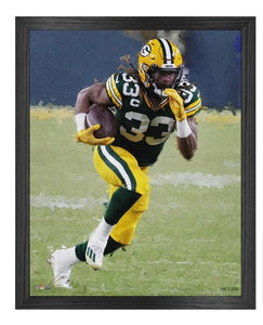 Aaron Jones Green Bay Packers Framed Canvas