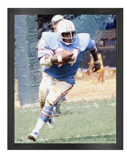 Earl Campbell Houston Oilers Framed Canvas