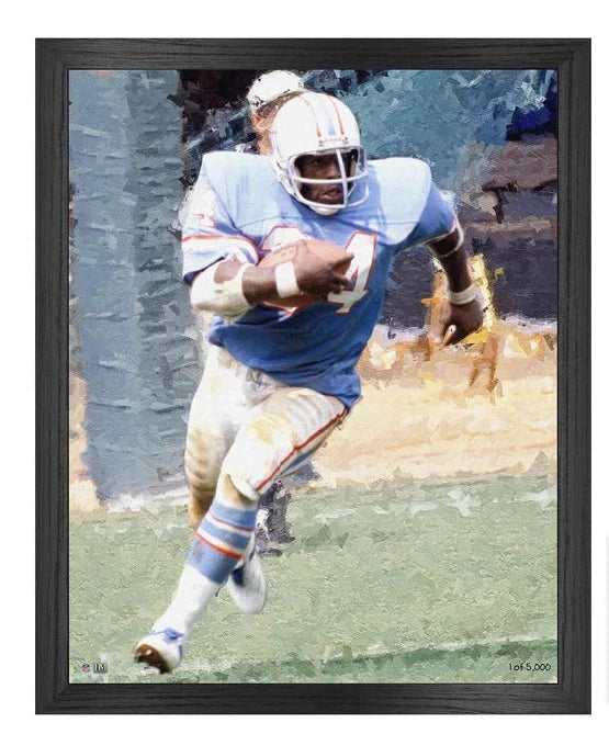 Earl Campbell Houston Oilers Framed Canvas