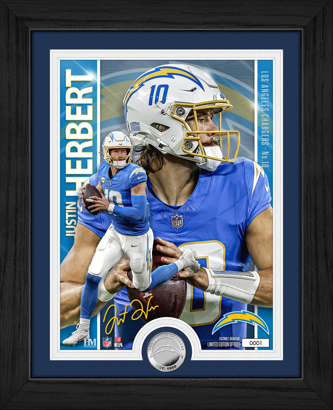 Justin Herbert Los Angeles Chargers Artist Proof Silver Coin Photo Mint