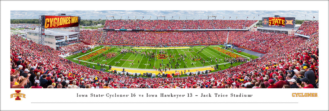 Iowa State Cyclones Football Jack Trice Stadium Panoramic Picture Cy-Hawk Trophy
