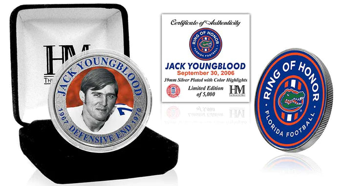 Jack Youngblood Florida Gators Ring of Honor Silver Mint Coin