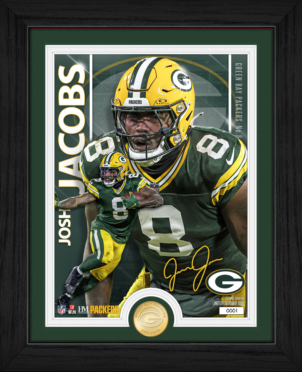 Josh Jacobs Green Bay Packers Artist Proof Bronze Coin Photo Mint