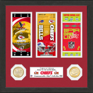 Kansas City Chiefs Road to Super Bowl LIX Ticket and Bronze Coin Photo Mint