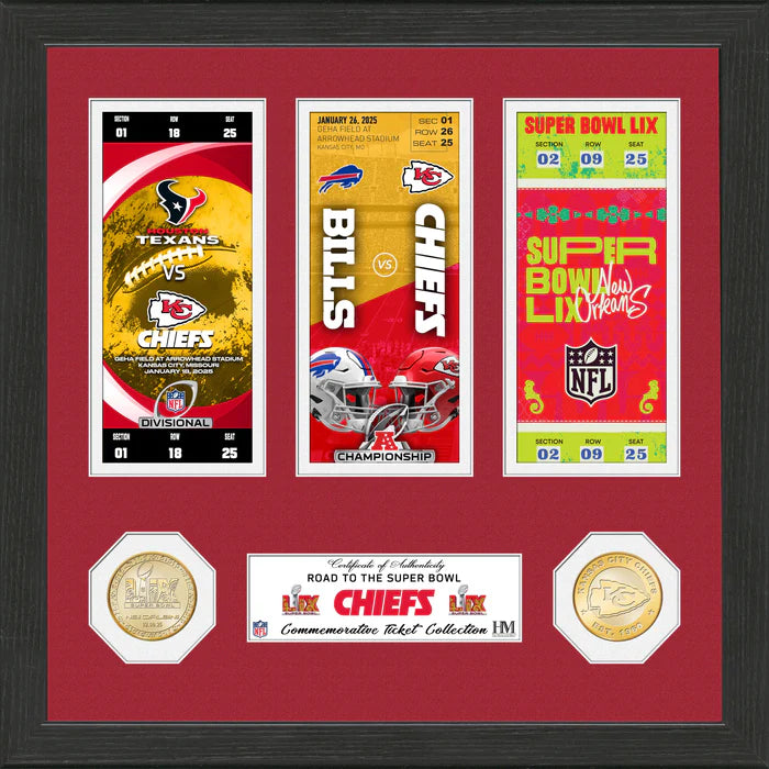 Kansas City Chiefs Road to Super Bowl LIX Ticket and Bronze Coin Photo Mint