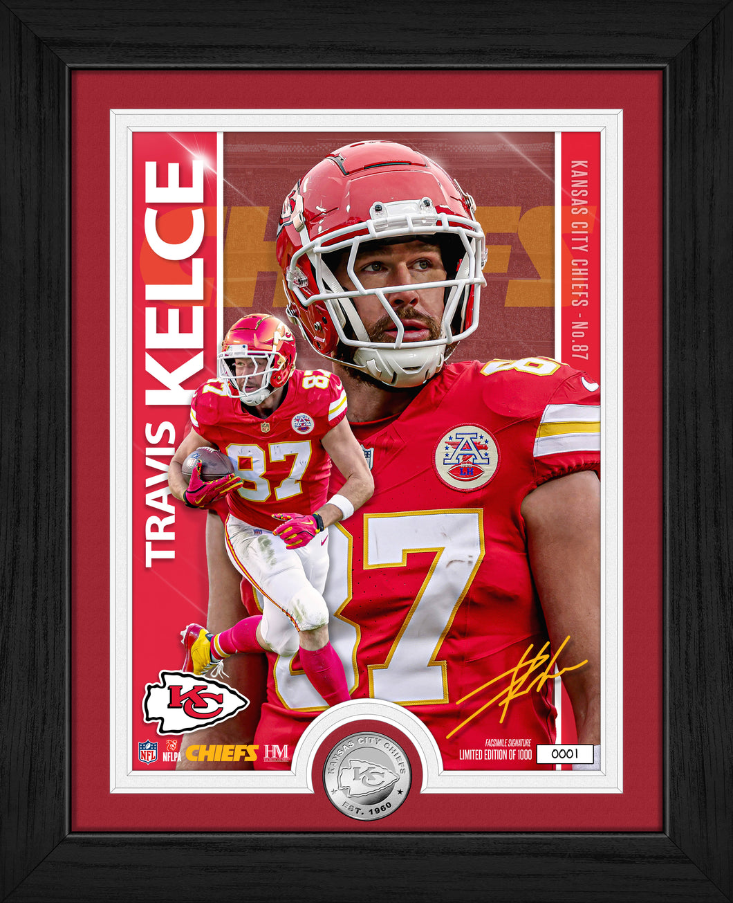 Travis Kelce Kansas City Chiefs Artist Proof Silver Coin Photo Mint