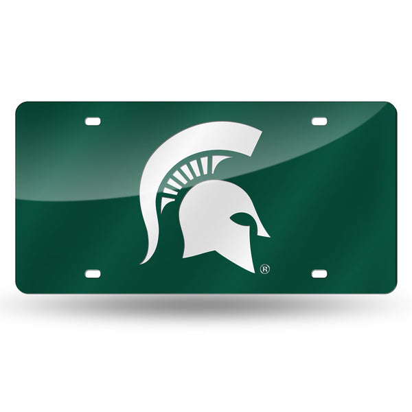 Michigan State Spartans Green Chrome Laser Tag License Plate