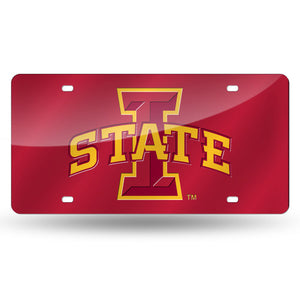 Iowa State Red Chrome Acrylic License Plate