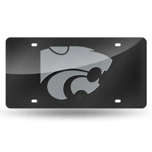 Kansas State Wildcats Black Acrylic License Plate