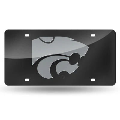 Kansas State Wildcats Black Acrylic License Plate