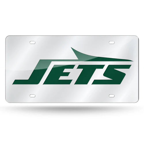 New York Jets Chrome Laser Tag License Plate