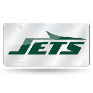 New York Jets Chrome Laser Tag License Plate