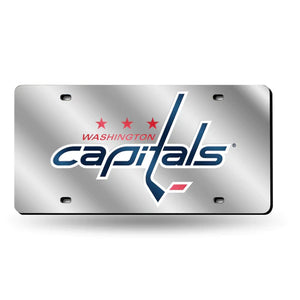 Washington Capitals Chrome Laser Tag License Plate